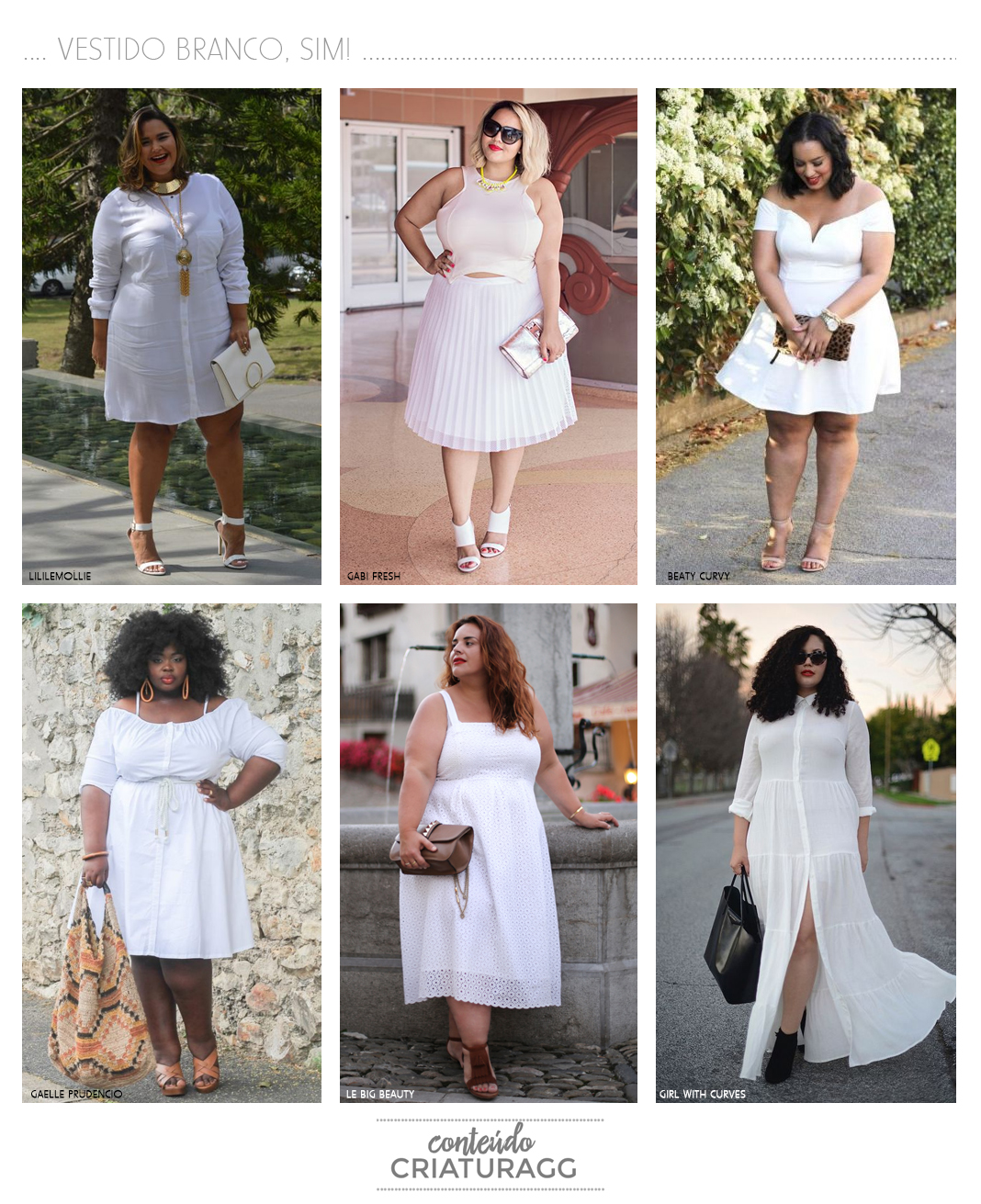 As divas plus size do street style mostram como usar vestido branco.